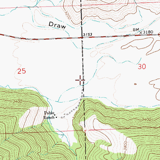 Topographic Map of 24N22W30BCCC01 Well, MT