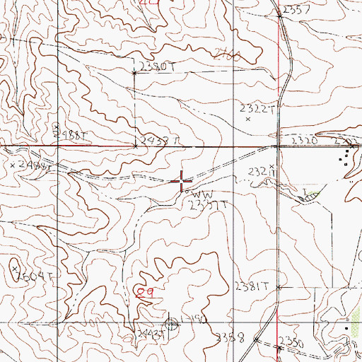 Topographic Map of 24N52E29ABBA01 Well, MT