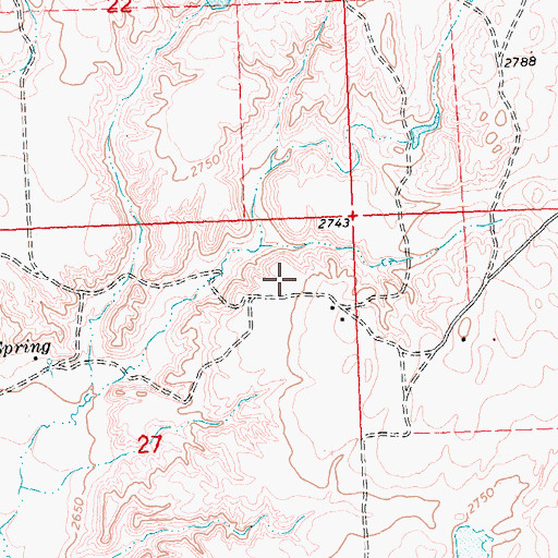 Topographic Map of 24N28E27AA__01 Well, MT