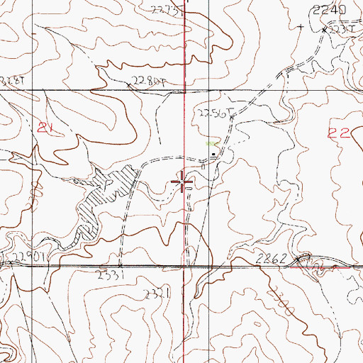 Topographic Map of 24N52E22CBCA01 Well, MT