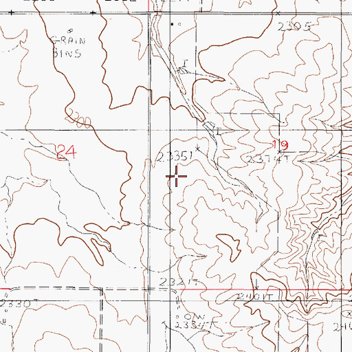 Topographic Map of 24N50E19CB__01 Well, MT