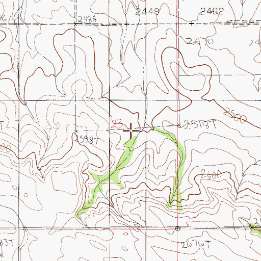 Topographic Map of 24N54E23DABB01 Well, MT