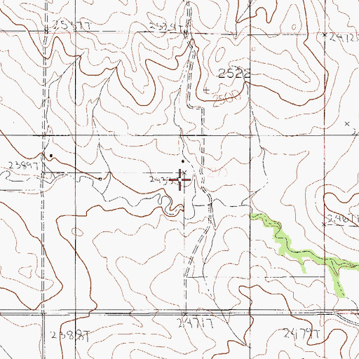 Topographic Map of 24N54E20BCDD01 Well, MT