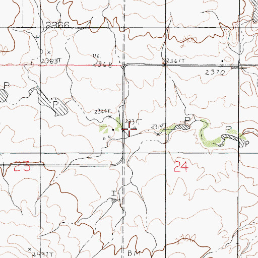 Topographic Map of 24N48E24BCBC01 Well, MT