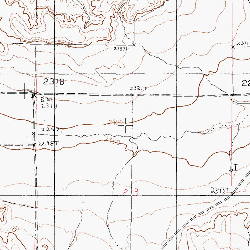 Topographic Map of 24N46E23BADA01 Well, MT