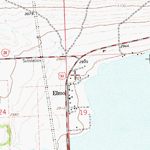 Topographic Map of 24N21W19BBD_01 Well, MT