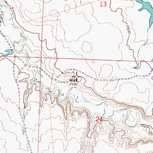 Topographic Map of 24N29E24BA__01 Well, MT