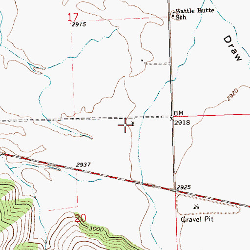 Topographic Map of 24N23W20AAB_01 Well, MT
