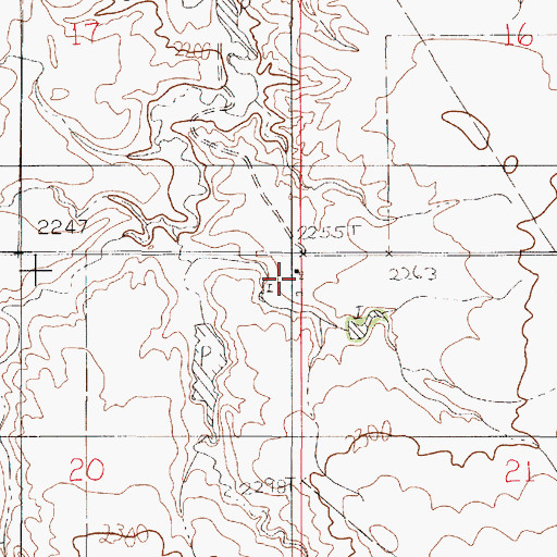 Topographic Map of 24N50E20AAAA01 Well, MT