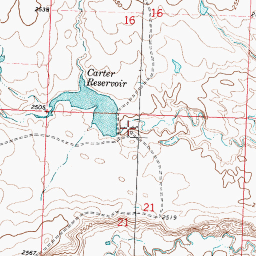 Topographic Map of 24N30E21BAC_01 Well, MT