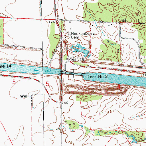 Topographic Map of Lock Number 2, AR
