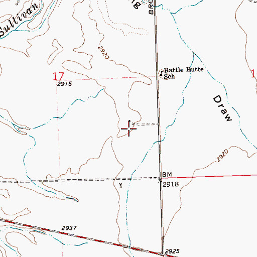 Topographic Map of 24N23W17DAC_01 Well, MT
