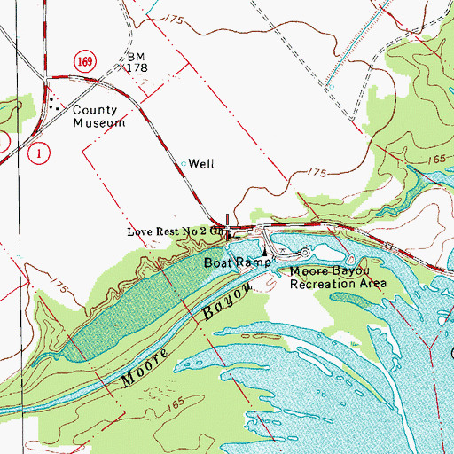 Topographic Map of Love Rest Number 2 Church, AR