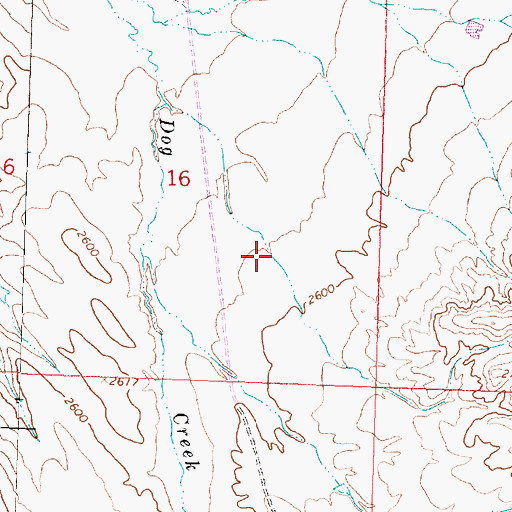 Topographic Map of 01N33E16AAAD01 Well, MT
