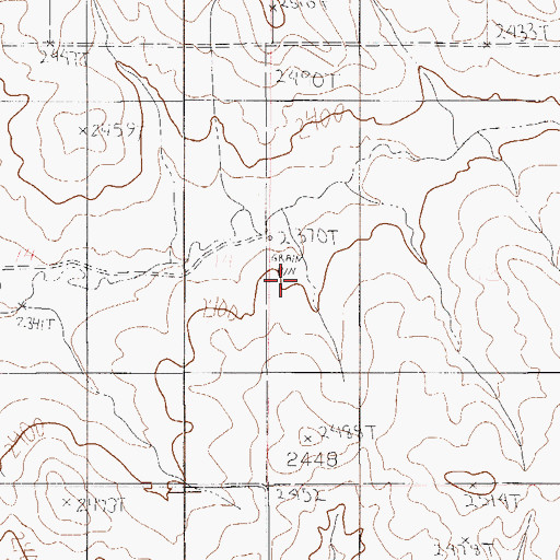 Topographic Map of 24N53E13BCCC01 Well, MT