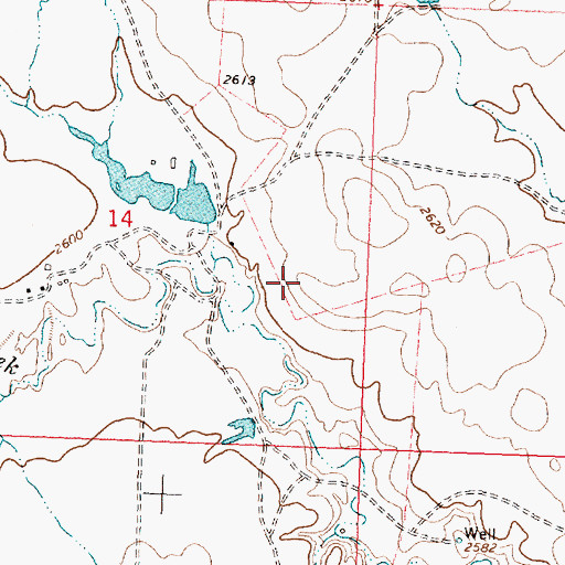 Topographic Map of 24N29E14DA__01 Well, MT