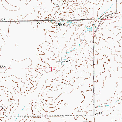 Topographic Map of 24N59E17ACDA01 Well, MT