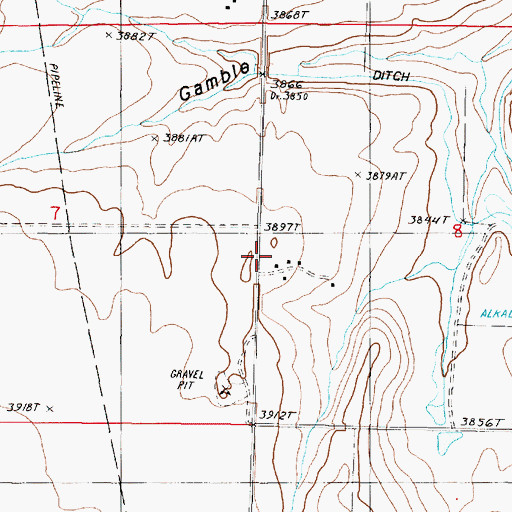 Topographic Map of 24N04W08CBB_01 Well, MT