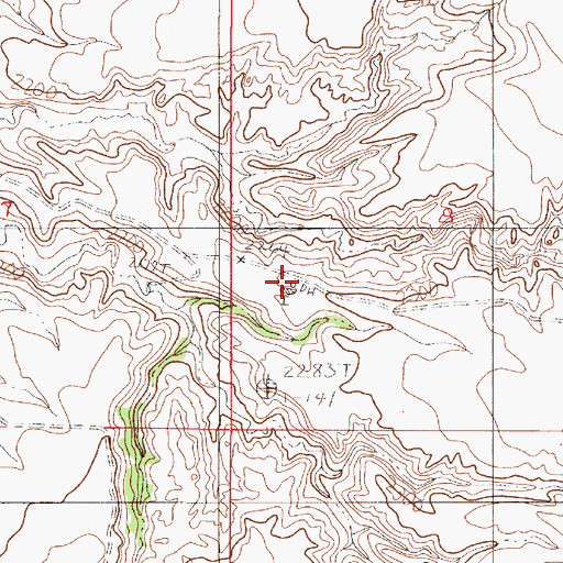 Topographic Map of 24N51E08CBCD01 Well, MT
