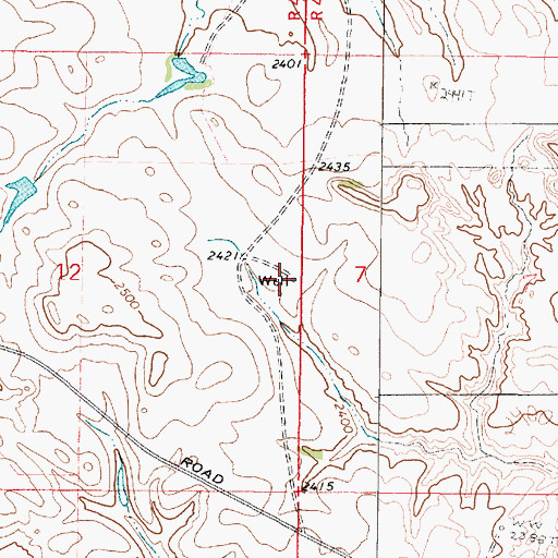 Topographic Map of 24N44E12DAAA01 Well, MT