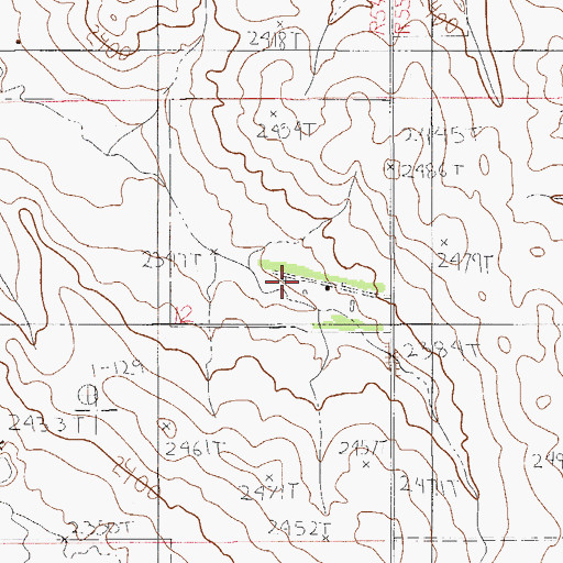 Topographic Map of 24N54E12ADCB01 Well, MT