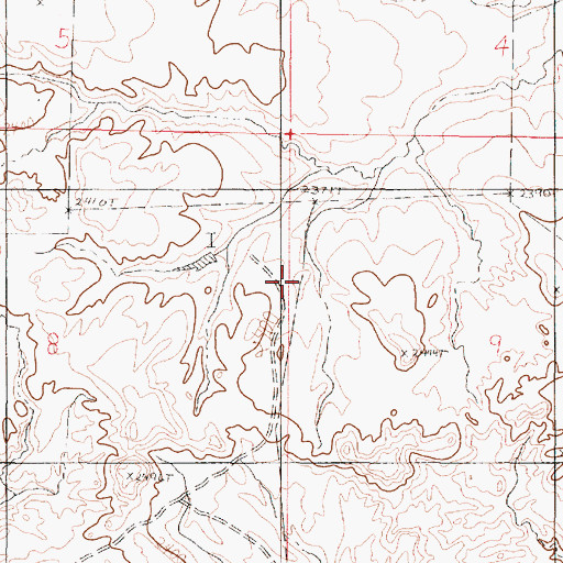 Topographic Map of 24N45E08ADAD01 Well, MT
