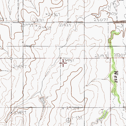 Topographic Map of 24N54E08BAAA01 Well, MT