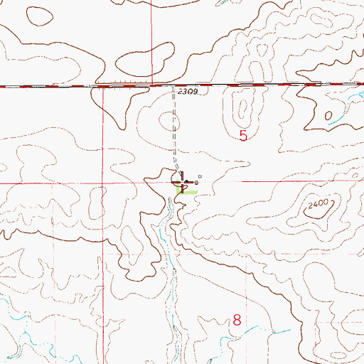 Topographic Map of 24N58E08BABA01 Well, MT