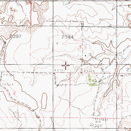 Topographic Map of 25N45E33DC__01 Well, MT
