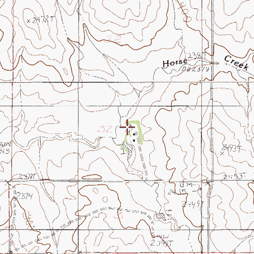 Topographic Map of 25N53E32DBCD01 Well, MT