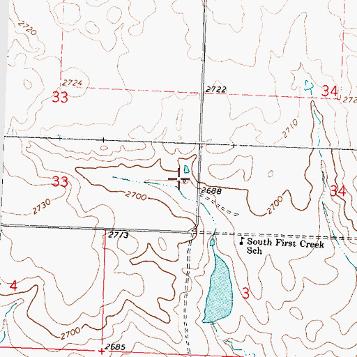 Topographic Map of 25N29E33DDAD01 Well, MT
