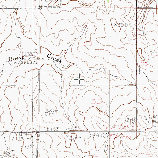 Topographic Map of 25N53E33CABA01 Well, MT