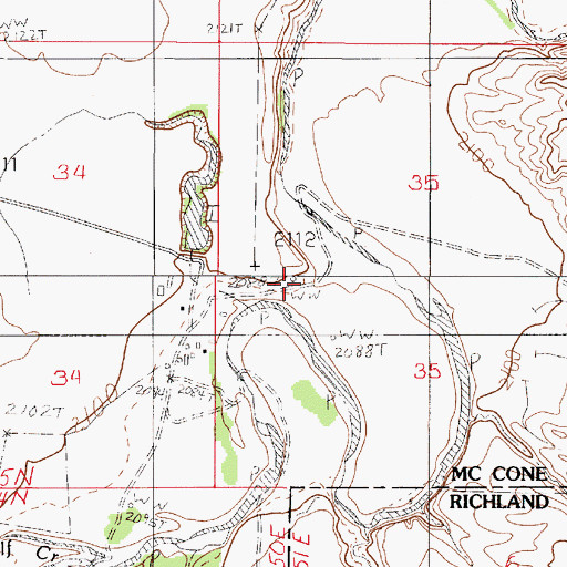 Topographic Map of 25N50E36CBBB01 Well, MT
