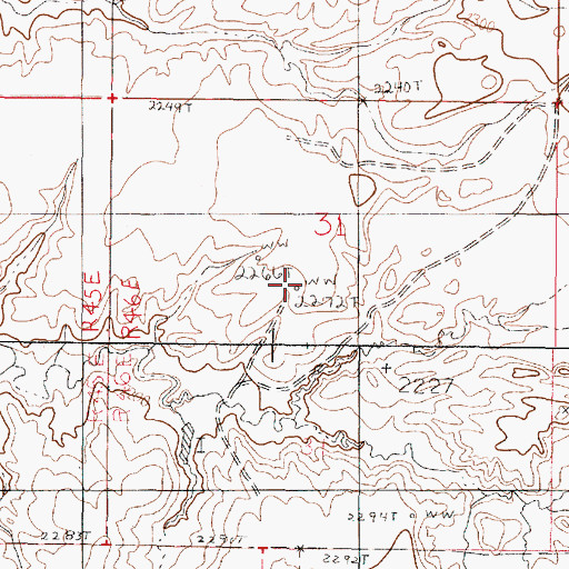 Topographic Map of 25N46E31BDDB01 Well, MT