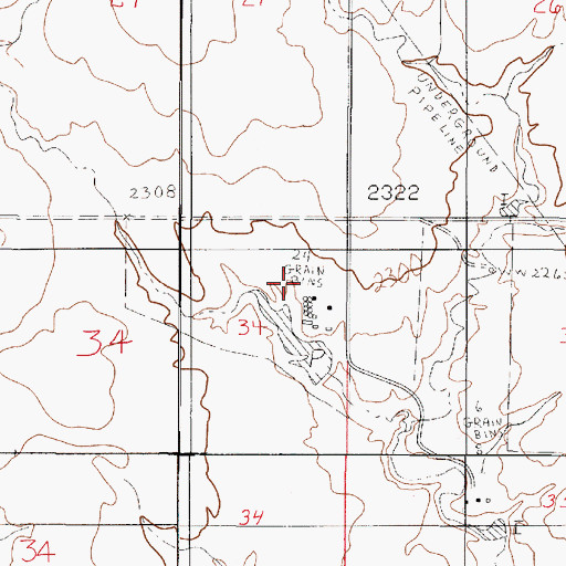 Topographic Map of 25N49E34AA__01 Well, MT