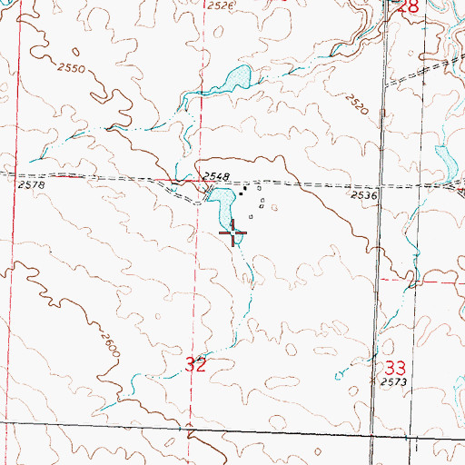 Topographic Map of 25N30E32AB__01 Well, MT