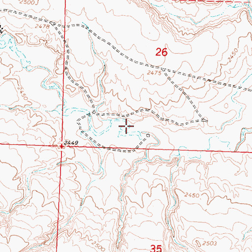 Topographic Map of 25N30E26CD__01 Well, MT