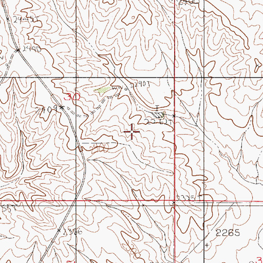 Topographic Map of 25N52E30D___01 Well, MT
