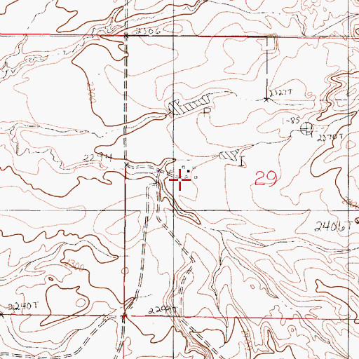 Topographic Map of 25N46E29CBAA01 Well, MT