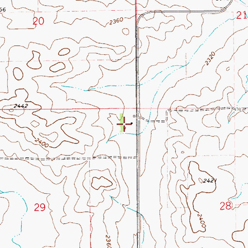 Topographic Map of 25N57E29AAAD01 Well, MT