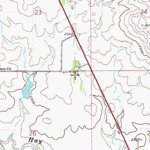 Topographic Map of 25N57E26AAAB01 Well, MT
