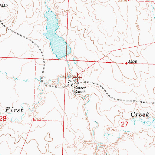 Topographic Map of 25N30E27BB__01 Well, MT