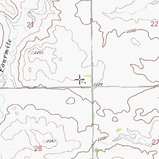 Topographic Map of 25N58E21DDDC01 Well, MT