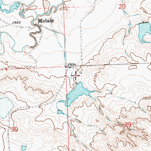 Topographic Map of 25N28E29BBB_01 Well, MT