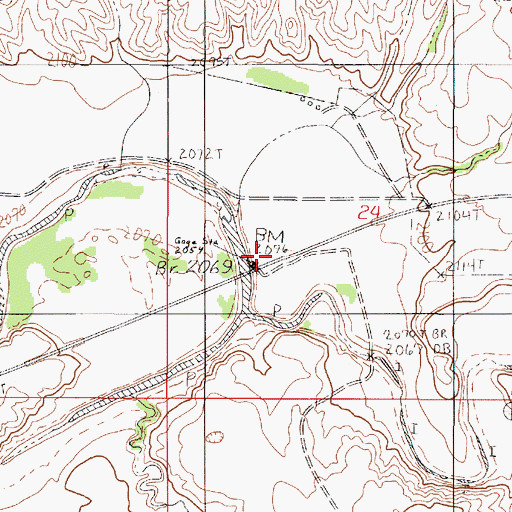 Topographic Map of 25N50E24CBDA01 Well, MT