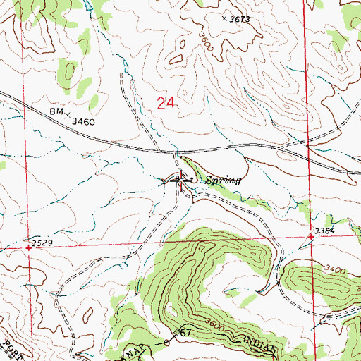 Topographic Map of 25N25E24DCBA01 Well, MT