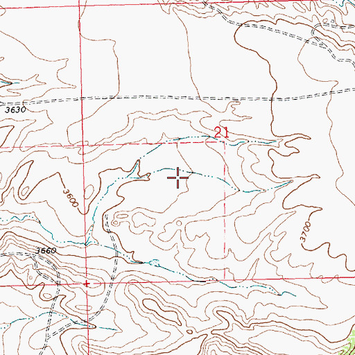 Topographic Map of 25N23E21CAAC01 Well, MT