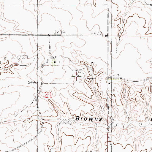 Topographic Map of 25N46E21AD__01 Well, MT