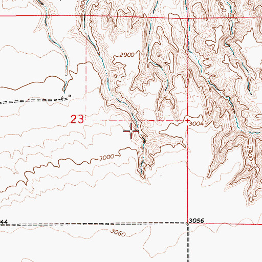 Topographic Map of 25N08E23DABB01 Spring, MT
