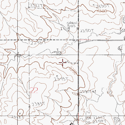 Topographic Map of 25N54E22AACD01 Well, MT